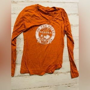 Orange M long sleeve with design